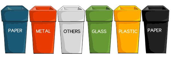 What do recycle bin colors mean?