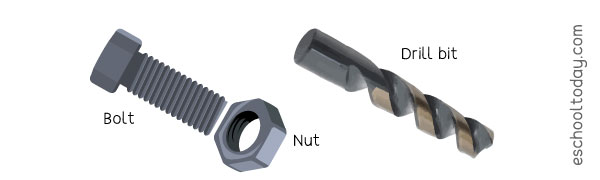 Bolts, nuts and drill bits