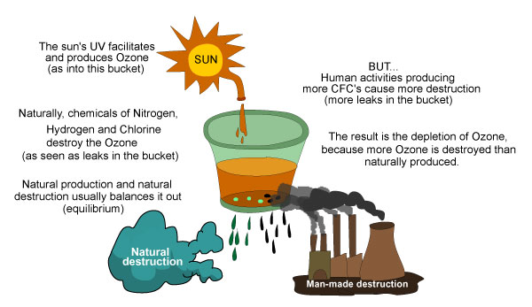 causes of ozone depletion